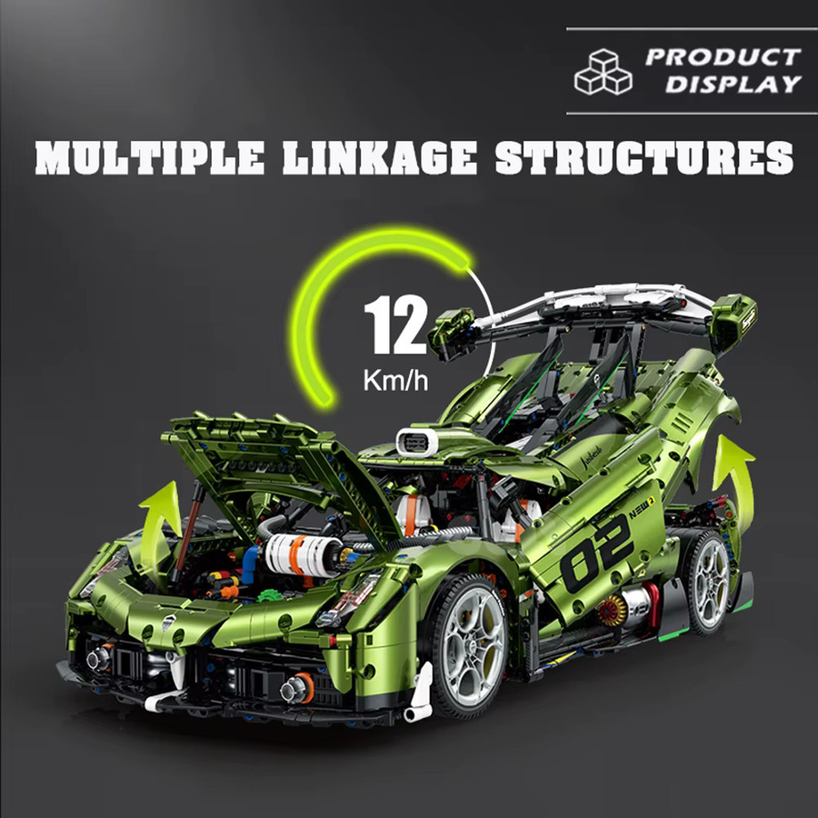KenSaige Supercar Modellbausteine, Maßstab 1:8, Fahrzeuge - Bild 3