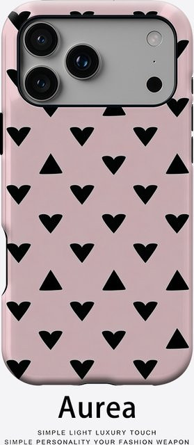 Potdemiel Aurea Case Matte Bumper MagSafe kompatible Stoßfeste iPhone Hülle aus hartem PC in Rosa und Schwarz - Bild 1