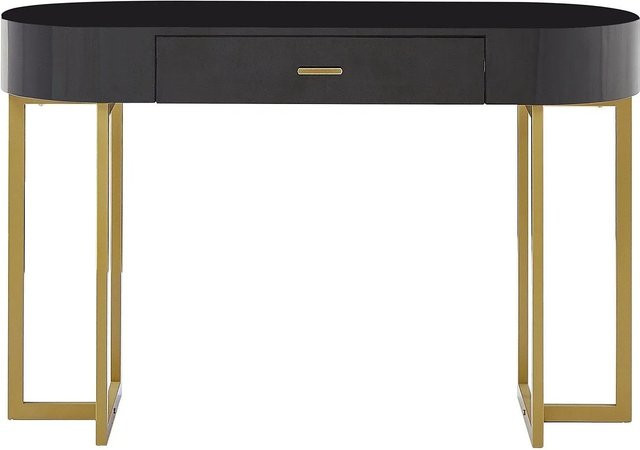 Vente-unique Konsolenschreibtisch Toreli in Schwarz und Goldfarben mit Breite: 120 cm - Bild 1