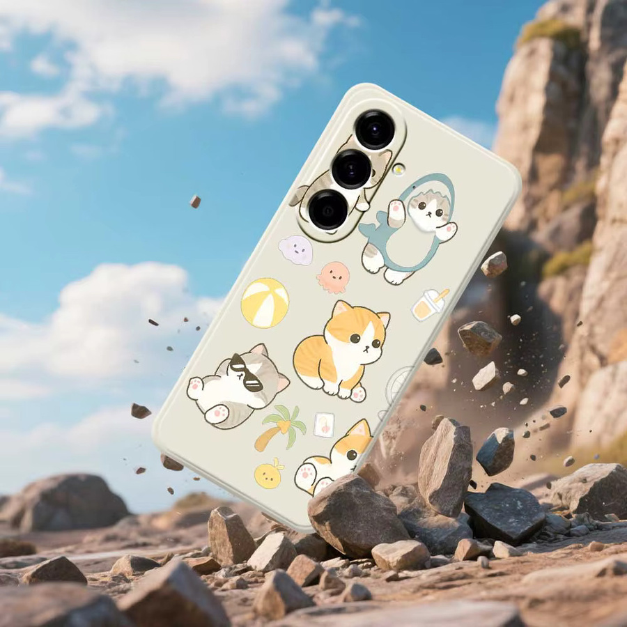 Samsung Handyhülle mit niedlichem Katzen- und Baby-Muster für A56 5G A36 A26 A06 A16 A55 A35 A25 A15 A54 A34 A53 A33 A52 A32 in Multicolour aus TPU - Bild 2