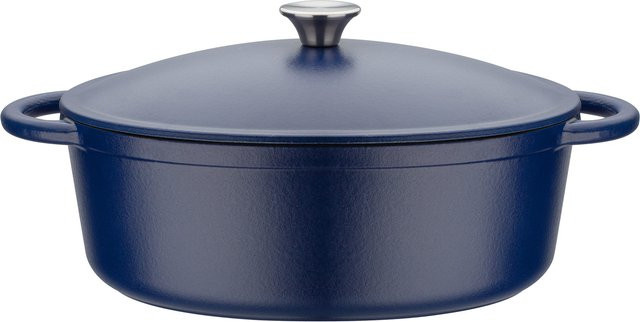 GSW Blue Magic Bräter aus emailliertem Gusseisen, Blau/Weiß, B: 33 cm, T: 26 cm - Bild 1