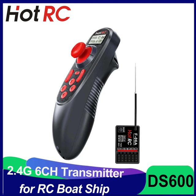 HOTRC DS-600 Sender 6CH 2,4G LCD Fernbedienung, black - Bild 1