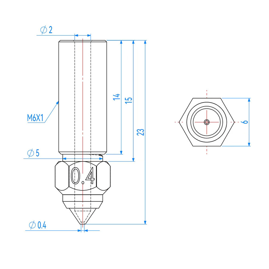 Creality Hochgeschwindigkeits-3D-Druckerdüse aus kupferbeschichtetem Hartstahl für Ender 3 V3 KE, K1 Max und CR-M4 in Gold - Bild 2