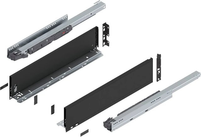 Blum Legrabox Pure Set Schubladensystem mit Blumotion Soft-Close, Nennlänge: 550 mm, Tragkraft: 40 kg, Farbe: Carbonschwarz matt - Bild 1