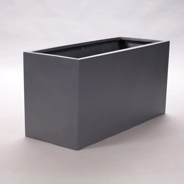 Rechteckiger Pflanzkübel von Elegant Einrichten in Anthrazit-Metallic aus Fiberglas, B/T/H: 100 x 40 x 50 cm - Bild 1