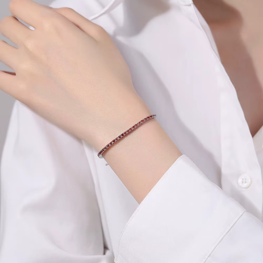 YLMyself Tennis-Armband, 925 Silber, Zirkonia, Damen - Bild 2