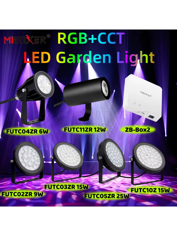 Miboxer New Garden Lights FUTC Series RGB+CCT Garten-Flutlicht in Schwarz mit Zigbee 3.0 und ZB-Box2 Gateway - Bild 5