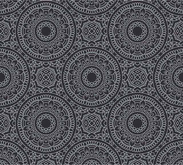 Livingwalls Tapete mit geometrischem Motiv in Schwarz und Silber, Breite: 53 cm, Länge: 10,05 m - Bild 1