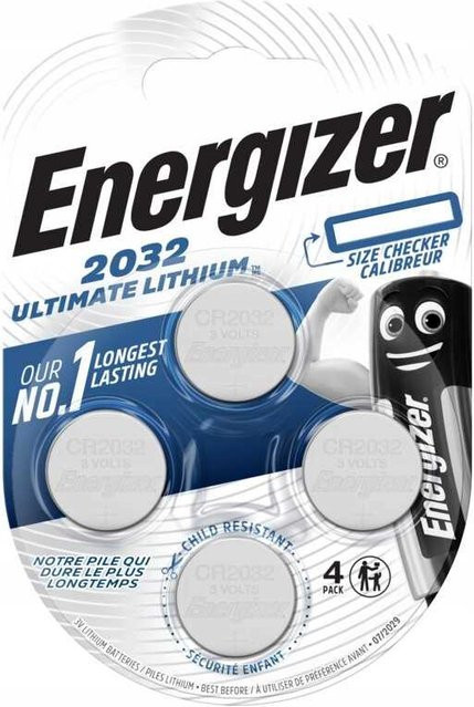 Energizer Ultimate Lithium CR 2032 Knopfzellen, 4 Stück, Silber - Bild 1