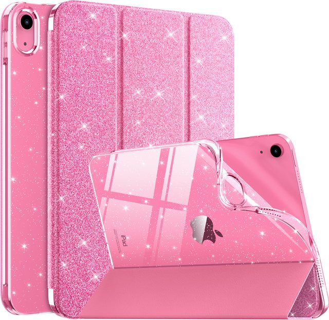 MoKo Glitzer Schutzhülle für iPad 11 Zoll 11. Generation 2025 und 10. Generation 2022, Schlanke Standhülle in Pink - Bild 1