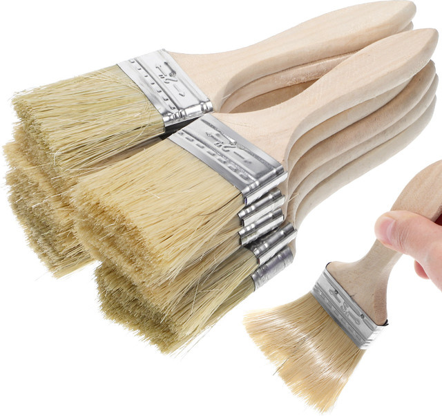 10-teiliges Set Pinsel mit Holzgriff und feinen Borsten in Mehrfarbig für Wandmalerei und Farbe, langlebige Faser-Basting-Pinsel - Bild 1