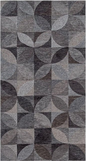 Lola&Moi Teppich Charcoal in Braun und Grau mit geometrischem Design, B/T: 80 x 150 cm - Bild 1