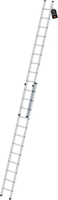 PROREGAL Sprossen-Schiebeleiter 2-teilig ohne Traverse in Silber, 2 x 12 Sprossen - Bild 1