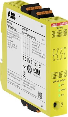 ABB Sicherheitsrelais Sentry SSR32P in Gelb, B/H/T: 22,5 x 120 x 120 mm - Bild 1