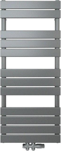 AICA Handtuchheizkörper Anthrazit mit Mittelanschluss, Leistung 712W, B: 120 cm, H: 50 cm - Bild 1