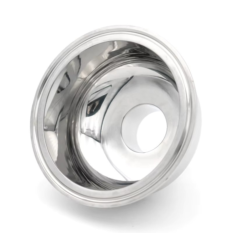 Halbkugelförmige Tri-Clamp-Schüssel als Reduzierstück aus Edelstahl SS304 in Silber - Bild 2
