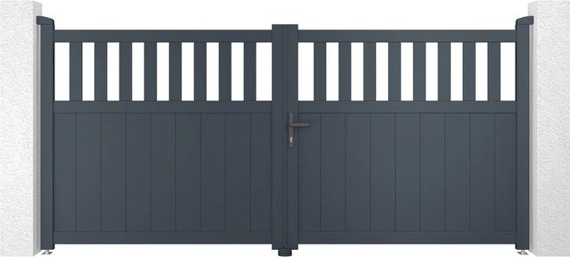 Casanoov Elektrisches Flügeltor Santis aus Aluminium in Grau inklusive Drehtorantrieb Ranger B150, B/H: 305 x 140 cm - Bild 1