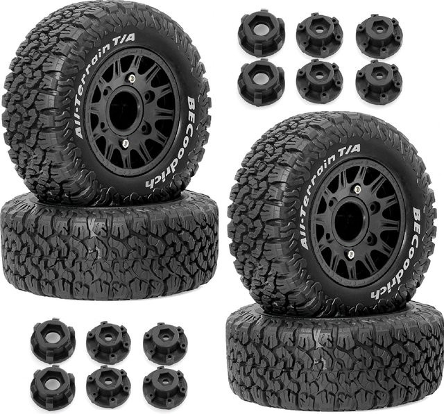 Short Course Truck Reifen Rad, 4-teiliges Set, 113 mm, 12, 14, 17 mm Sechskant - Bild 1