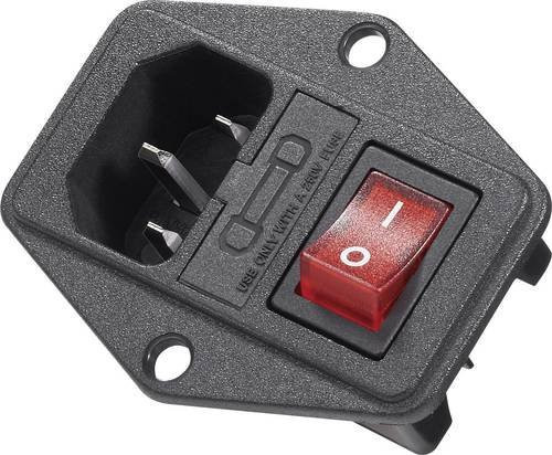K & B Kaltgeräte-Steckverbinder 42R Stecker Schwarz, Einbau vertikal, 2 + PE, 6 A, 10 A - Bild 1