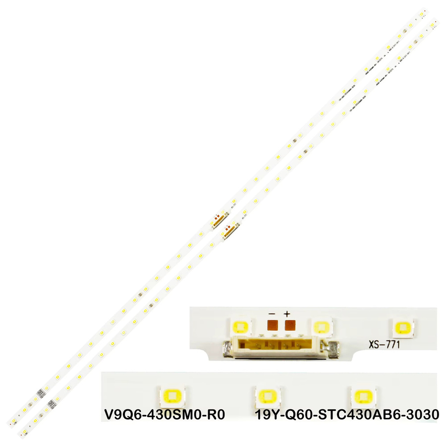 LED Hintergrundbeleuchtungsstreifen in Weiß für Samsung TV Modelle QN43LS01T, QN43LS01TAFXZA, GQ43Q60RGT, GQ43Q60RGTXZG, GQ43LS01BAUXZG, QE43LS01R, QE43LS01TB und QN43LS01B - Bild 2