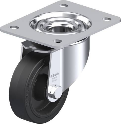 Blickle Lenkrolle LK-POEV 100XR-3 aus verzinktem Stahl und Kunststoff, Rad-Durchmesser: 100 mm, Tragfähigkeit: 200 kg, Schwarz/Grau - Bild 1