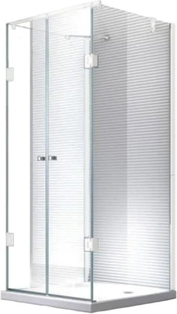 Glaszentrum Hagen Ares U-Duschkabine mit Duschtasse in Weiß und Transparent, B/T/H: 90 x 100 x 195 cm - Bild 1