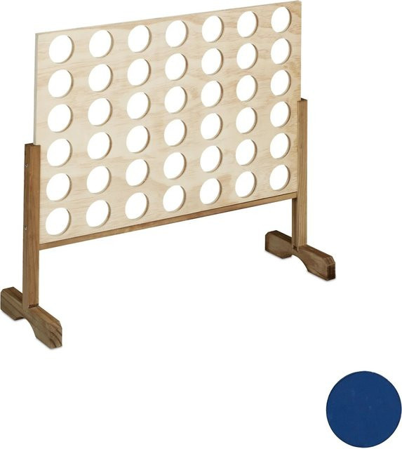 Relaxdays Vier Gewinnt Gartenspiel Holz Natur XXL - Bild 1