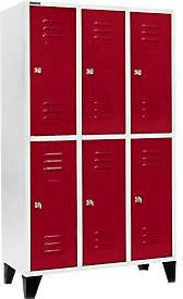 Schäfer Shop Select Kleiderspind mit 6 Abteilen, Zylinderschloss und Füßen, Farbe: Rubinrot, Breite: 40 cm - Bild 1
