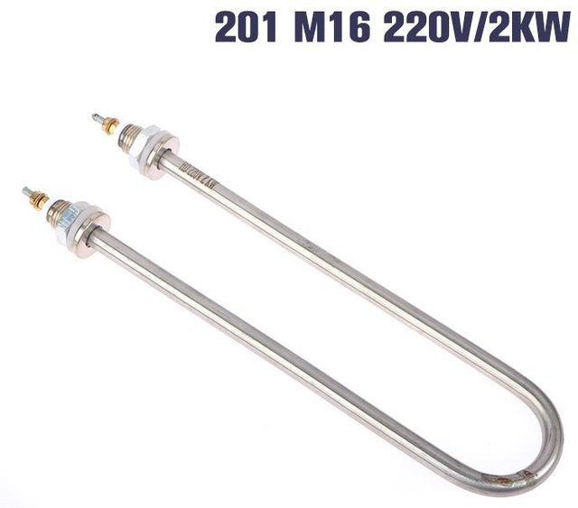 Fairy Expounds U-Typ elektrisches Heizelement aus Edelstahl in Silber, 2 kW, 220 V - Bild 1