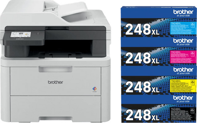 Brother DCP-L3560CDW Multifunktionsdrucker in Weiß inklusive eines zusätzlichen XL-Toners mit Drucken, Scannen und Kopieren via Wi-Fi und USB - Bild 1