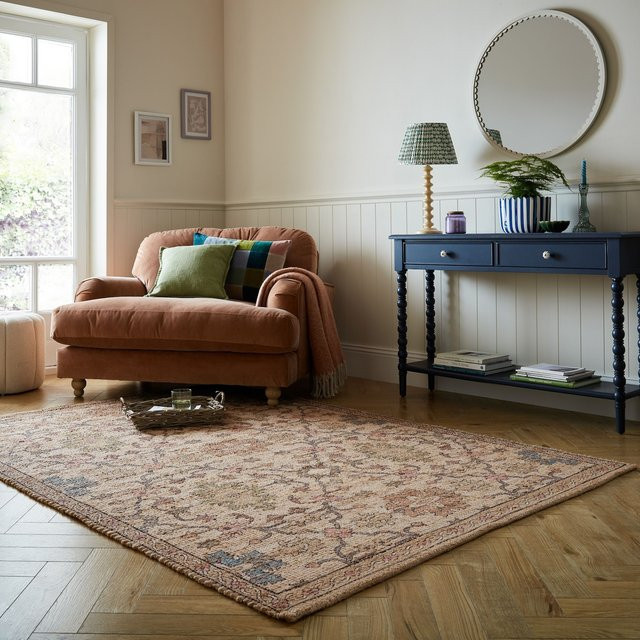 Jute-Teppich Kadima Design in Orient-Optik mit Blumenornament in Rosa und Multicolour, Vintage-Stil, B/T: 200 x 290 cm - Bild 1