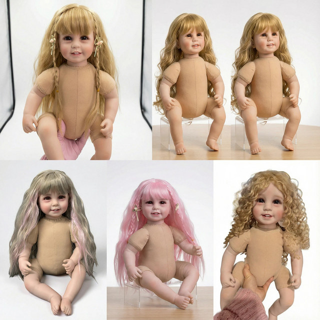 NPK Nackte Reborn-Babypuppe, 22 Zoll, Weichkörper, Lächeln, Modepuppe - Bild 1