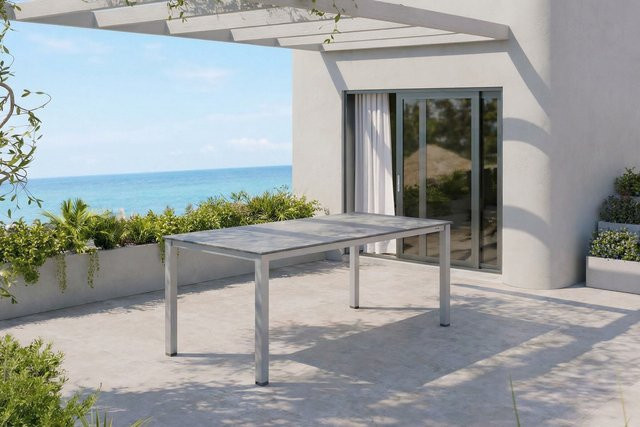 Kettler Cubic Esstisch aus Aluminium in Silber/Anthrazit, B/T: 160 x 90 cm, Höhe: 74 cm - Bild 1