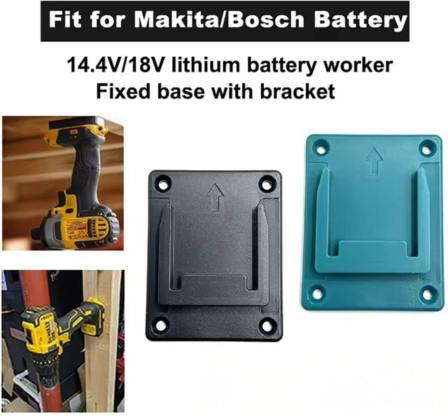 Makita 18V Werkzeughalterung für Bosch 18V Li-Ion Akku als Wandhalterung zur Aufbewahrung von Bohrwerkzeugen - Bild 1