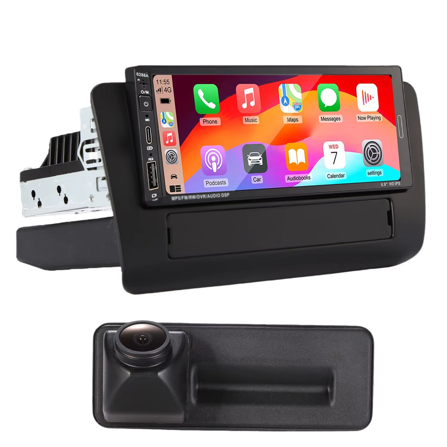 Android Autoradio mit Bluetooth, WLAN, CarPlay, GPS-Navigation und AHD-Rückfahrkamera für Audi A1 8X 8X1 8XK 8XF Q3 8U MMI Quattro S Line in Schwarz - Bild 3