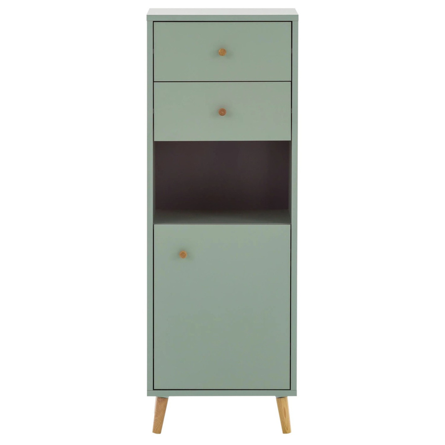 Schildmeyer Highboard Bjarne in Pistaziengrün mit Eichenholz-Optik, B/H/T: 33 x 113,4 x 40,3 cm - Bild 2