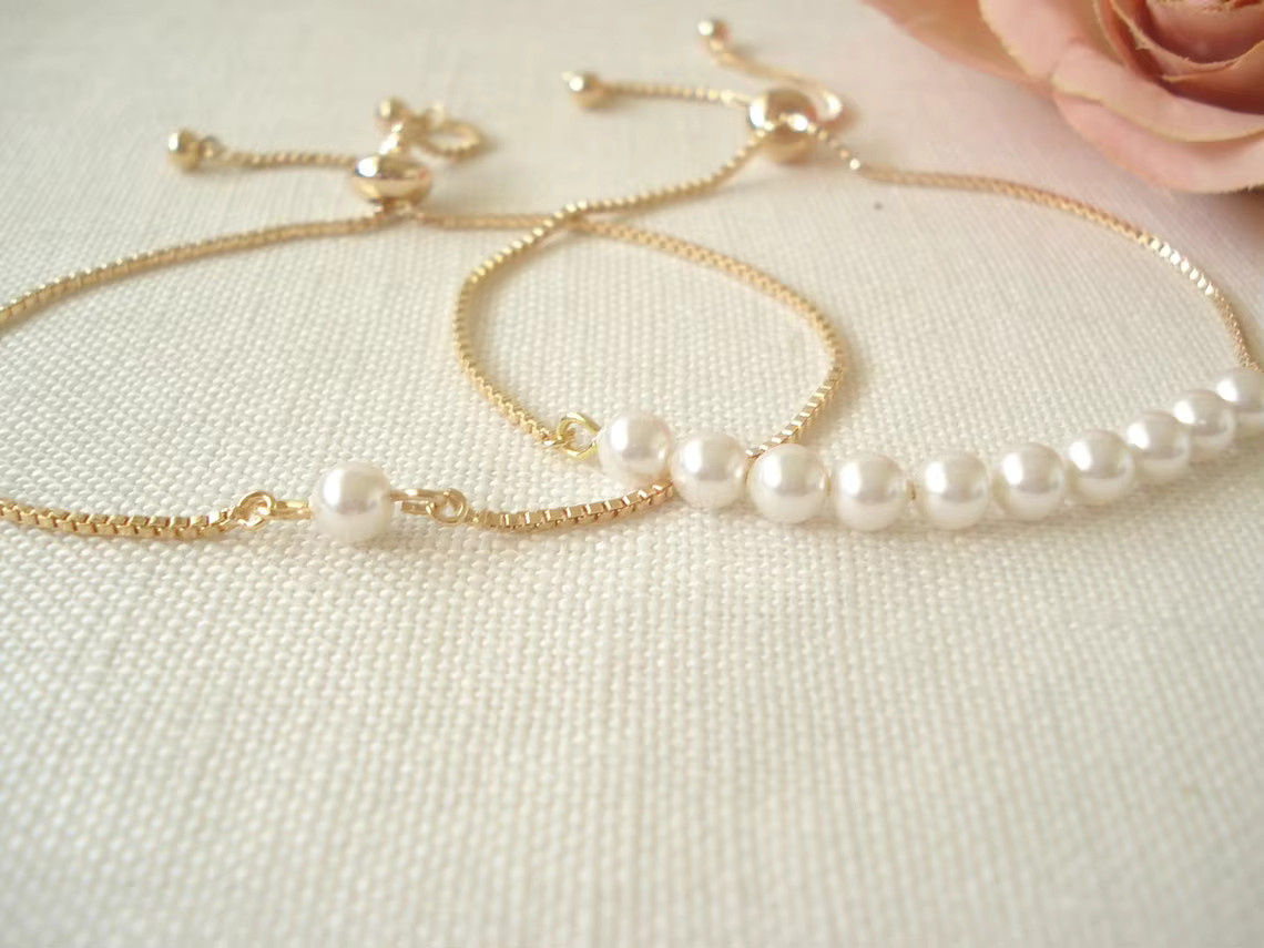Erpels Kettenarmband, 14K Vergoldet, Perle, Damen - Bild 2