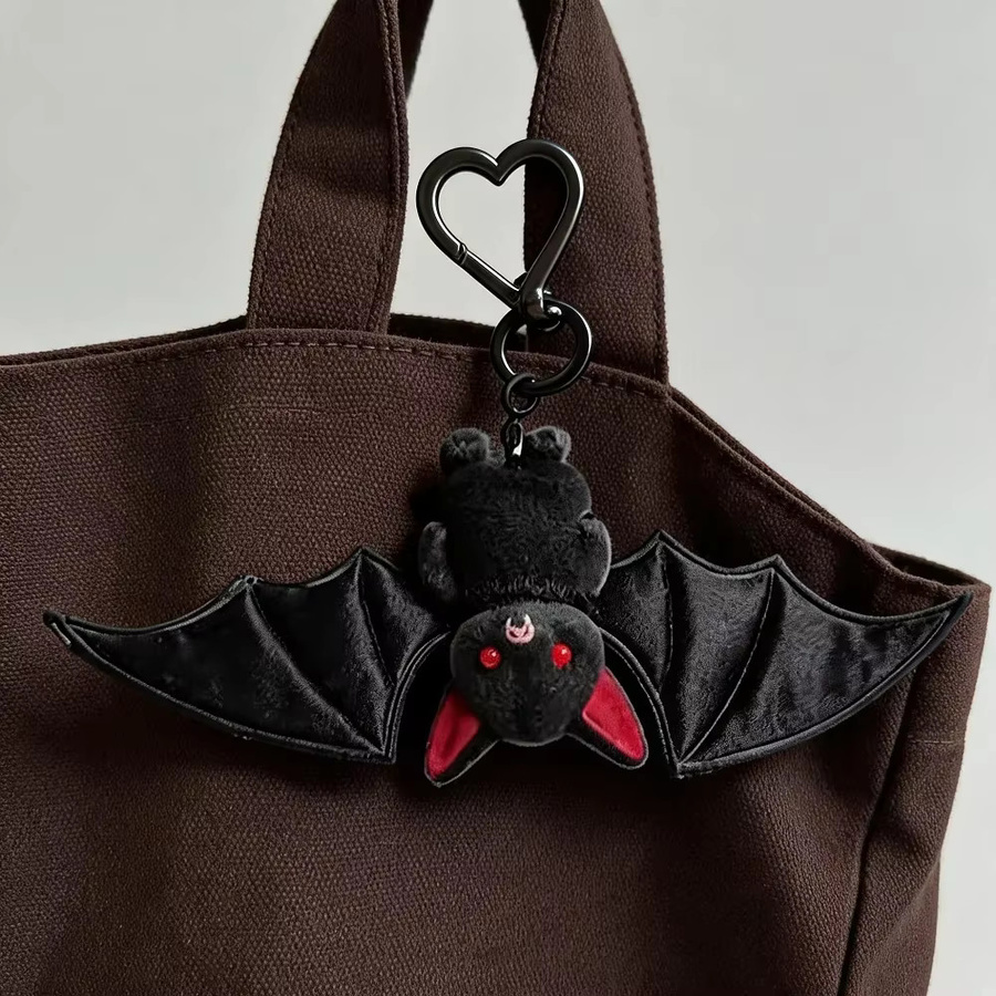 Schwarzer Fledermaus-Anhänger, Vampir-Taschen-Dekor-Charm, Schlüsselanhänger - Bild 3