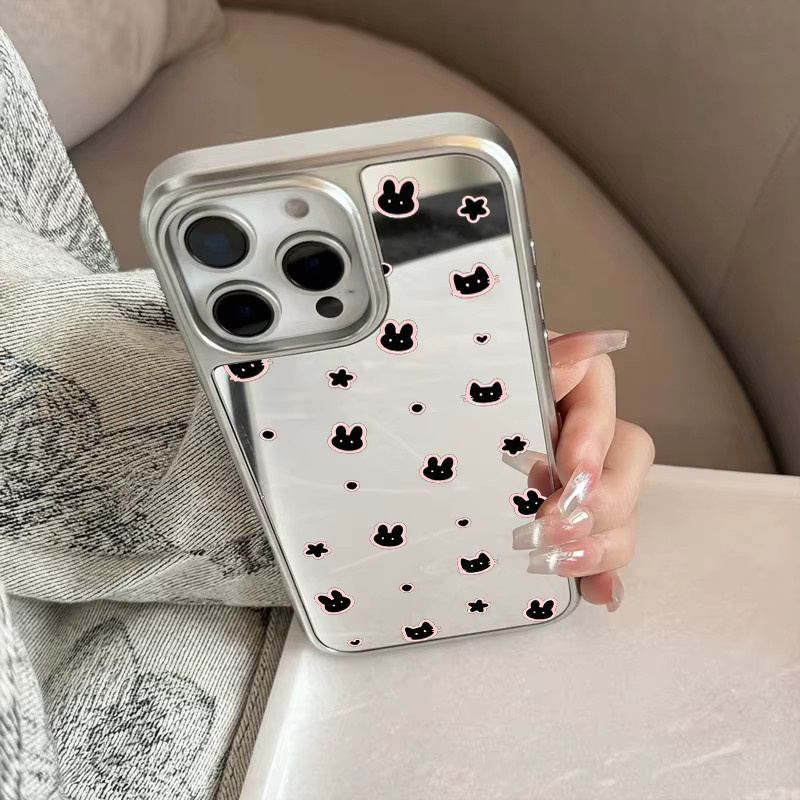 DecoPhone AIR PLUS Sturzsichere Handyhülle mit Hasen- und Katzen-Spiegel für iPhone 11 bis iPhone 17 Pro Max - Bild 2