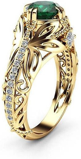 JewelryPalace Verlobungsring 925 Silber, Smaragd, Zirkonia, Damen - Bild 1