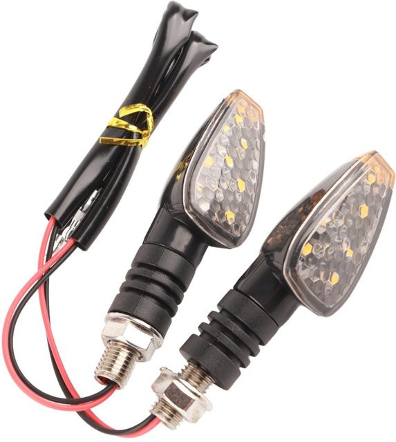 Wosawe 2 Stück Universelle 12V Blinkerleuchten mit gelbem Licht und grauem Gehäuse - Bild 1
