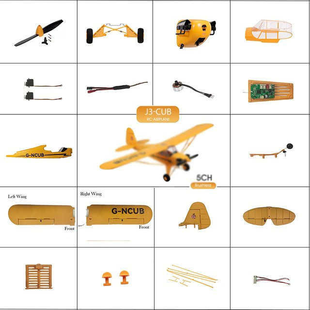 WLtoys J3-CUB RC Flugzeug Ersatzteile, Zubehör, Kunststoff, Gelb - Bild 1