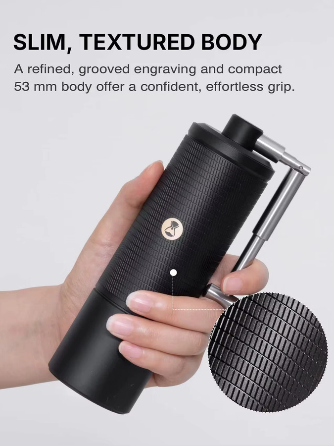 Timemore C5 PRO/C5 ESP PRO Manuelle Kaffeemühle in Schwarz mit konischen Mahlscheiben und 0,015mm Präzisionseinstellung - Bild 2