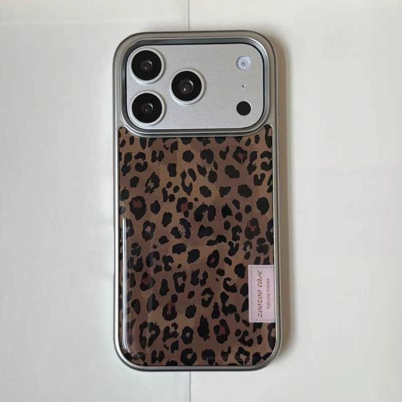 Sturzsichere Handyhülle mit Leoparden-Design aus Epoxy in Schwarz und Braun für Apple iPhone 17 16 15 14 13 Pro Max - Bild 6