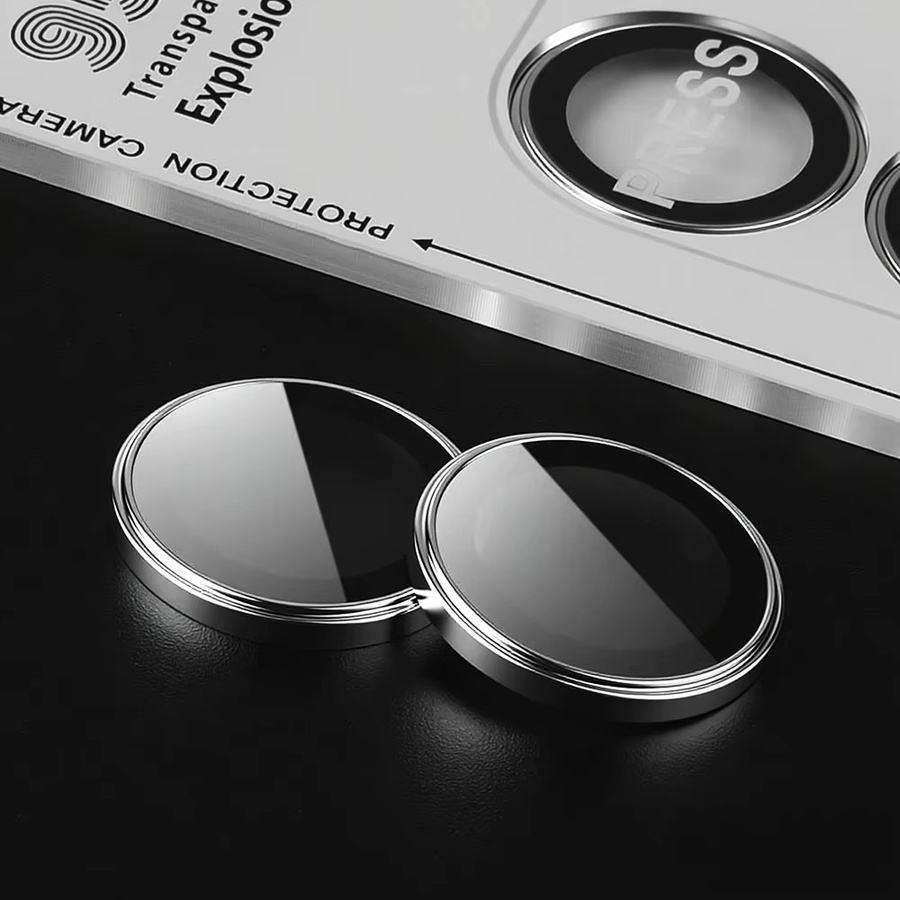 Apple Kameraobjektiv-Schutzglas aus gehärtetem Glas für iPhone 17 Pro Max, iPhone 16, iPhone 15 und iPhone 14 Pro Max in Silber - Bild 3