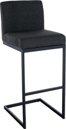 CLP Barhocker Hopewell Freischwinger mit Stoffbezug und schwarzem Metallgestell