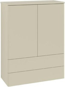 V&B Highboard Antao ohne Frontstruktur, Farbe: Silbergrau lackiert, B/H/T: 104 x 81,4 x 35,6 cm - Bild 1