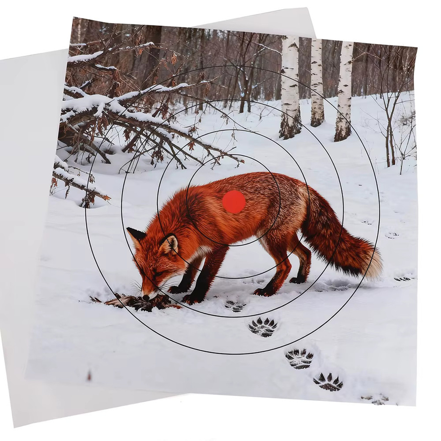 Zielscheibenpapier mit Wildtiermuster für Bogenschießen und Jagd, Multicolor, B/H: 40 x 40 cm, 10 Stück - Bild 4