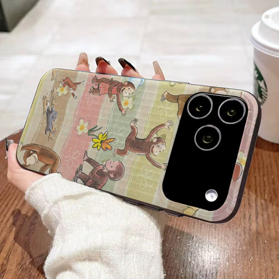 Potdemiel Handyhülle mit Affen-Design und Wellenmuster für iPhone, Mehrfarbig - Bild 2