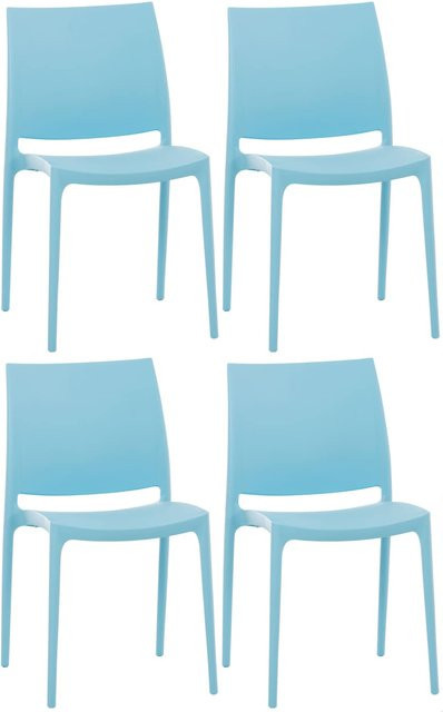 CLP 4er Set Maya Stapelstühle wetterbeständig Blau bis 130 kg belastbar - Bild 1
